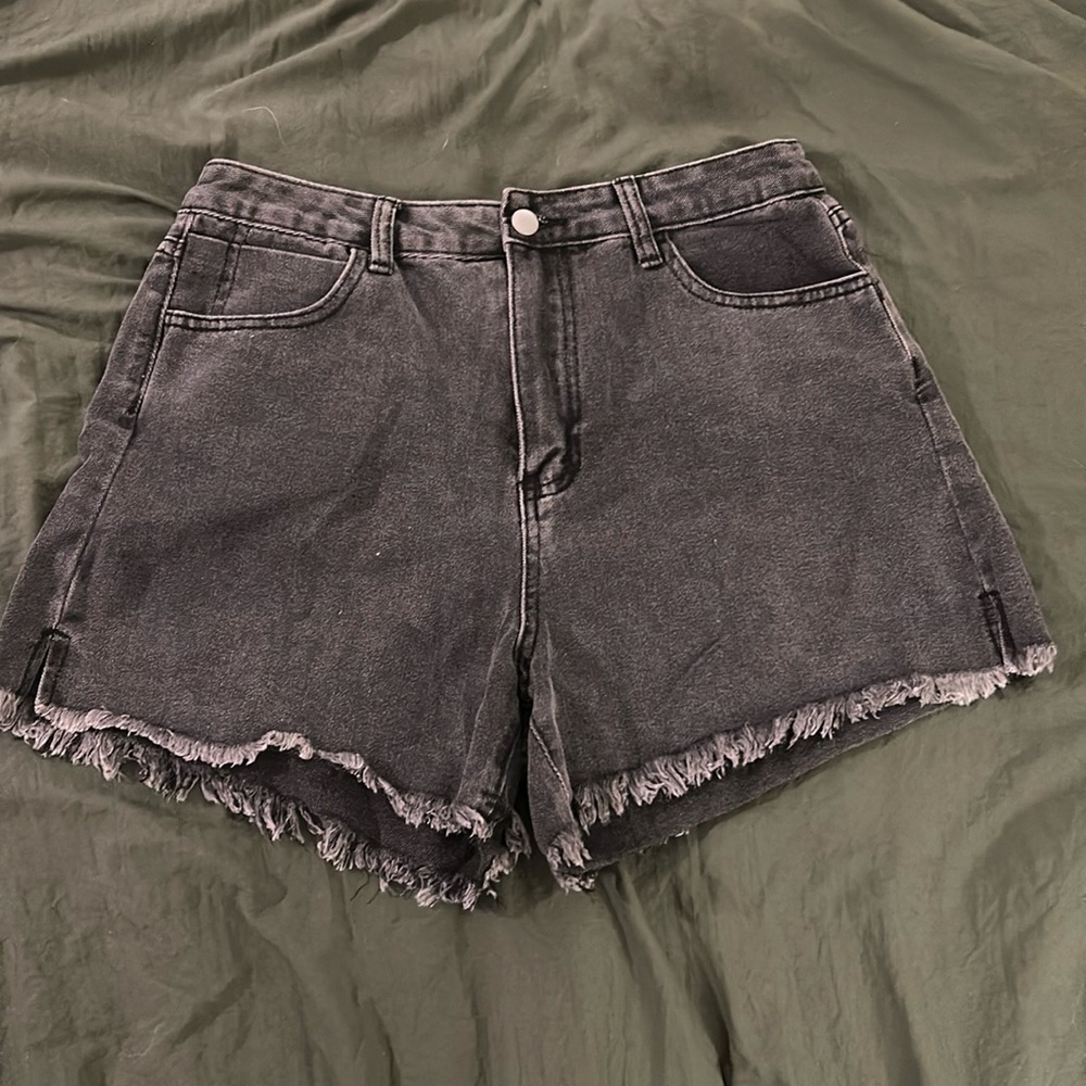Black Denim Short Shorts